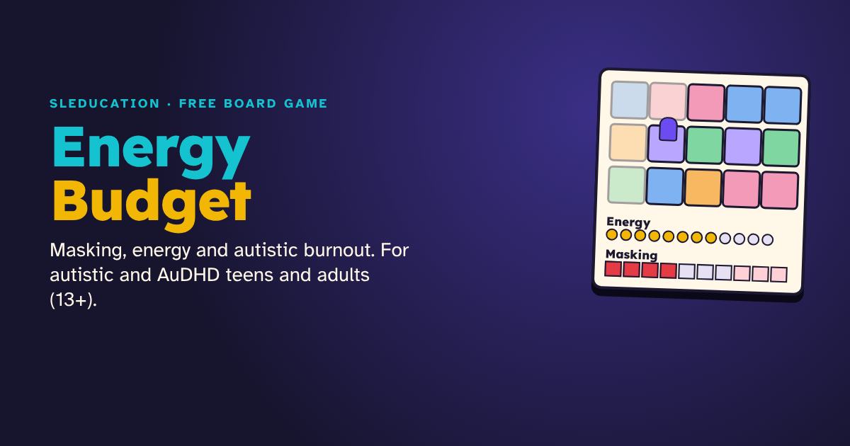 Energy Budget, a free game about energy, masking and autistic burnout